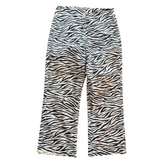 Signe Paris Vintage Zebra Print High Waist Pants Made in France Black White 4