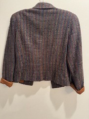 VTG 1980s Blazer Tweed With Vertical Stripe Dark Acedemia CottageCore NormCore