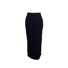 Vintage Petite Sophisticate Black Maxi Pencil Skirt High Waist 80s 90s