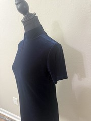 Jacqueline Ferrar Velvet Dress 4 Blue Mock Neck Vintage Y2K Whimsigoth