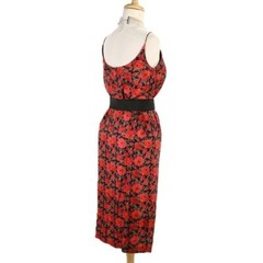 Vintage Mr Mort Fitted Dress Red Rose on Black Metal Zip Sz S B34 W24 – Hey Viv