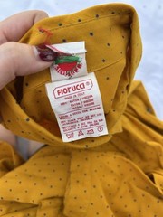 Fiorucci Vintage Women’s 1970’s Yellow Polka Dot Belted Shirt Dress Size 40