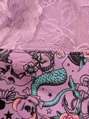 Torrid Curve Bra 48DD Goth- bra has roses, mermaids, butterfies, & skulls on it.