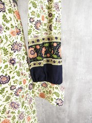 Vintage 70s Racell Denmark Cotton Prairie Folk Maxi Hippie Boho Dress Small S