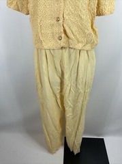 Vintage Yellow D. FRANK Jumpsuit Size M 90s Crop Vest Tapered Leg