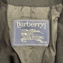 Vintage Burberrys Skirt Suit Womens 10/12 Black 100% Wool Knit 2 Piece Blazer