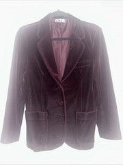 Vintage 80’s 90s Act III Deep Wine Stretch Velvet Jacket Blazer – Chest 38″ USA
