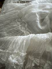 Vintage Antique Victorian Edwardian White Sheer Cotton Lawn Skirt Petticoat