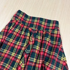 Vintage 70s Wool Plaid Pleated Skirt 24 inch waist Talon Zip Size 0 xs