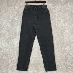 Vintage Levis 551 Relaxed Fit Tapered Leg Jeans Womens 12 Long Black Made in USA