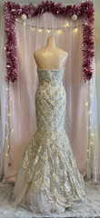 Vintage Y2K 2000s Prom Dress Mermaid Sequins Strapless Fairy Ombre Formal S