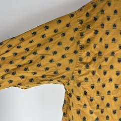 Vintage BVD neva-press Women XL Long Sleeve Button Blouse Top Mustard Retro