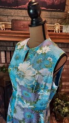 Vintage 70’s Floral Lurex Metallic Sleeveless Boho Maxi Dress M/L