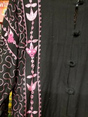 Ramona Rull Dress Pakistan Ethnic Boho Mirror Work Pink & Black Vintage