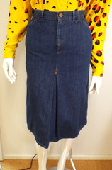 Vintage 1970s Ralph Lauren Polo Western Wear Denim Jeans Skirt Size 8 26″ Waist