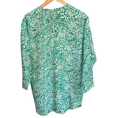 Vintage 90s Delicates Silk Floral Tunic Blouse Grandmacore Coastal Grandmother