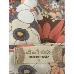 Altard State Floral Babydoll Mini Dress Size Small Brown Retro Boho Cottagecore