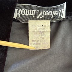 VTG Ronni Nicole II Black Stretch Velvet Duster Kimono Cardigan Long Sleeve 14W