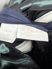 Vintage House of Bianchi taffeta Teal Strapless Prom Dress 80s size 14 L teal
