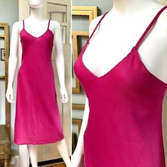 True Vintage 70s 80s Small Jag Australia fuschia pink midi length slip dress