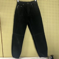 Vintage Skotts Suede Black Washable Suede Pants Tapered Leg Mens 26×30