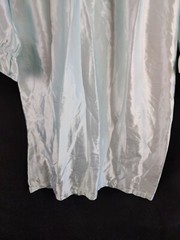 Vintage Fundamentals Petite Sz M Aqua Polyester Nightgown 3 Button Top Ruffle