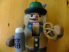 OCTOBER FAST = WESENJAK TIROL GREY BOILD WOOL VEST & BAVARIAN WOOD “BEER” ITEM.