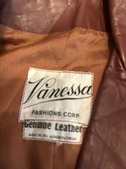 Vintage Vanessa Red Leather Belted Trench Coat, Long Jacket M/L