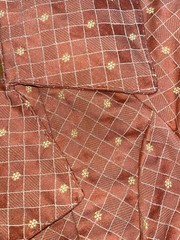 VTG Homemade Jacket Deep Apricot Color With Lining. With A Button Up A Line Cut.
