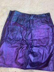 Vintage Palmer E Palmer Australia Teal Purple Holo Painted Skirt 80s 90s Sz 10