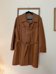 Vintage Leather 70s New England Leather Company Western Coat Long Coat