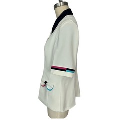 Vintage 80s Blazer colorful trim buttons Hana Class Made in Egypt 42 EU 6 US