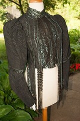 Victorian 1890 Walking Suit Bustle Dress With Jet Beading, Label C.P. Miller N.Y