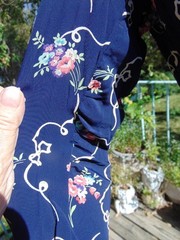 VTG 1930s Blue Novelty Print Rayon Home Made Dress 32W
