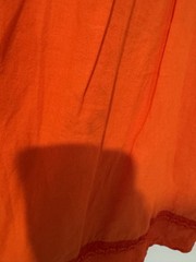 Johnny Was Vintage 90s Y2K Orange Embroidered Trim Cotton Pleated Skirt Sz 10