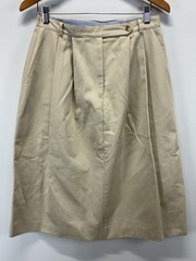 Vtg Talbots Chino Midi Skirt Women’s 12p Petites Beige Pleated 90s Teacher Core