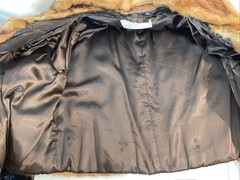 Vintage 1950s Mink Fur Cape Stole Jacket Furs by Kleinman Honey Blonde Brown