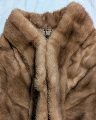 Vintage Lichterman Brown Fur (Likely Mink) Stole Cape Shawl Wrap Monogrammed