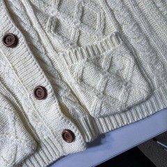 Vintage Cable Knit Fisherman Sweater JL Hudson’s Cardigan 100% Acrylic Womens L