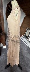 Authentic 1920s Beaded Silk Chiffon Dress – Art Deco With Double Sided Beading