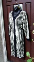 PAPELL BOUTIQUE BUTTON FRONT BLACK/WHITE CHECKERED DRESS SZ 12 POLYESTER