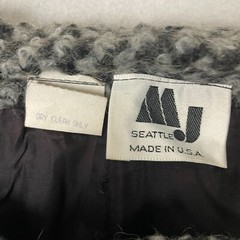 Vtg 70s MJ Seattle Womens XL Gray Mohair Wool Boucle A Line Skirt Made in USA