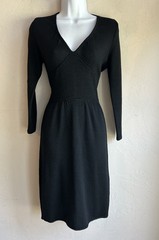 Vintage 70s 80s St. John Dress S Black Santana Knit Quiet Luxury Designer