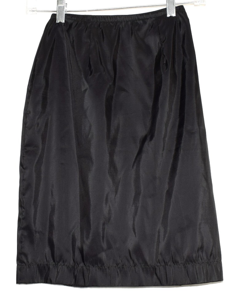 Vintage 1950s American Maid Black Zipper & Button Closure Half Slip Size 7