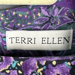 VTG Terri Ellen Dress Womens 18 Tall Green Purple Rayon Blend Pleated – No Belt