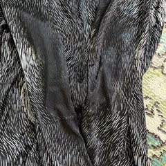 Vintage 80s does 30s Dark Grey & Silver Bias Cut Swoop Back Maxi Dress Size M