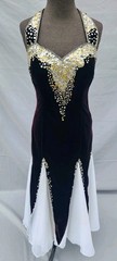 Vintage Sterling by Stone Ferris Black/White Evening Gown/Dress Size 8 (Costume)