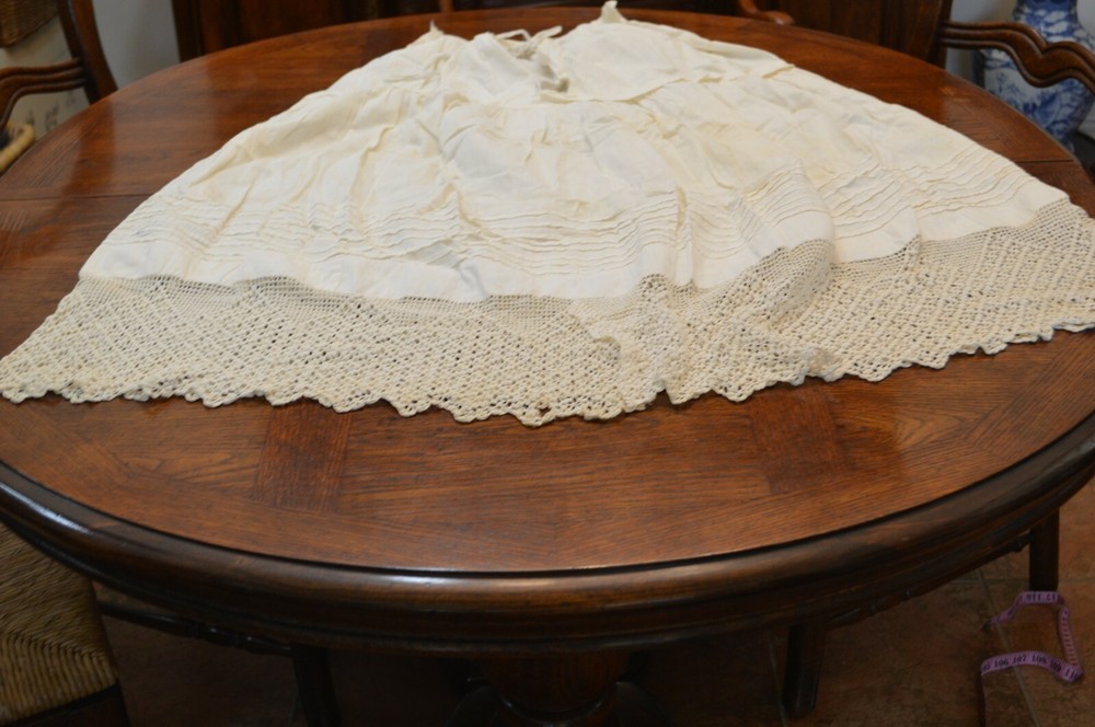 Vintage Ladies Petticoat Found in a Trunk Ecru 8″ in H/ Crochet Heirloom 1800’s