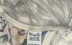 Vintage Vtg Vanity Fair 75-455 Cotton Lace Underwire Bra Floral Womens 40C Ivory