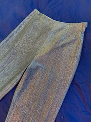 1950s Vintage Silver Metallic Lurex Cigarette Pants